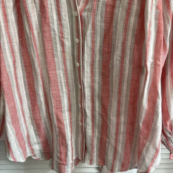 KIVARI Hailee Womens Linen Cotton Blouse Button Down Shirt Size 4 - Picture 6 of 6